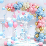 Triogift Baby Shower Decoration Macaron Pink Blue Balloon Garland Arch Kit Wedding Birthday Boy Or Girl Gender Reveal Party Balloon Decor