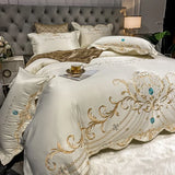 Triogift European-Style Bed Sheet Four-Piece Set 100 Cotton High-End Atmospheric Ice Silk Quilt Cover Pure Cotton Bedding