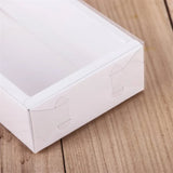 Triogift  10pcs/lot Kraft Paper Box With Transparent PVC Window Packaging Gift Box Wedding Birthday Christmas Party Candy Cookie Cake Box