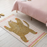 Triogift Fun Creative Living Room Large Area Carpets Cute Animal Bedroom Plush Carpet Lion Leopard Cloakroom Children's Room Soft Rugs IG