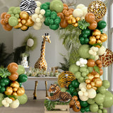 Triogift  Jungle Animal Balloon Garland Arch Kit 1st Birthday Party Decoration Kids Boy Baby Shower Safari Decor Latex Balloons