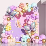 Triogift 149Pcs Daisy Macaron Butterfly Balloon Arch Set Shower Birthday Party Wedding Decoration