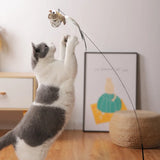 Triogift  Bird Interactive Cat Toy Funny Simulation Feather Bird with Bell Cat Stick Toy for Kitten Playing Teaser Wand Toys Cat Supplies