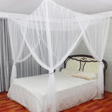 Triogift Netting Queen King Home Polyester Full Size White 4 Corner Curtain Canopy Mosquito Net Bedding Post Bed Dustproof Decoration