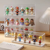 Triogift Acrylic Clear Doll Toys Storage Organizer Box Mystery Box Display Stand Popmart Storage Box Case Waterproof Dust Proof Blind Box