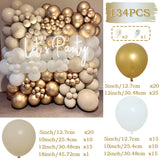 Triogift White Gold Balloon Garland Kit Birthday Baby Shower Balloons Arch Kit Latex Ballon Chain Wedding Party Decoration