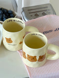 Triogift  -  Korean-style Ceramic Cute Bear Mug Large Capacity Household Breakfast Milk Cup Office Simple Coffee Cup with Handle