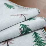 Triogift Christmas Tree Table Runner Winter Holiday Xmas Elk Table Path,Dining Cloth Placemat New Year Home Kitchen Rustic Decorations