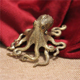 Triogift Brass Octopus Mini Figurine