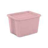 Triogift Sterilite 18 Gallon Tote Box Plastic, Blush Pink, Set of 8