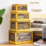 Triogift Foldable Storage Box Closet Organizer With Wheels Stackable Sundries Organizer Clothes Quilts Toys Books Storage Box