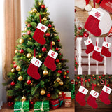 Triogift Christmas Letter Knitting Socks Snowflake Stocking  Christmas Decoration for Home Xmas Tree Ornament Gift Navidad Natal