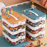 Triogift Children Toy Storage Box Transparent Lego Toy Sorter Building Block Container Jigsaw Puzzle Lego Storage Case Kid Home Organizer