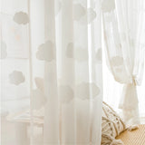 Triogift Cartoon White 3D Cloud Curtain for Kids Baby Bedroom Sheer Drape Kindergarten Window Treatment Study Custom #E