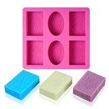 Triogift 6 Holes 3D Candle Mold Silicone Soap Mold Soap Making Moulds Supplies Candle Form Resin Craft Home Decor