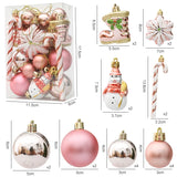 Triogift 29/20Pcs Christmas Tree Balls Hanging Pendant Candy Cane Pine Cone Ornament Set Christmas Home Decoration 2024 Navidad New Year