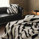 Triogift  Luxury Faux Fur warm blanket for Winter double layer thickened Blankets for Bed Plaid Plush Sofa Blankets Microfiber bedding