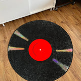 Triogift Black Interesting Living Room Large Area Round Carpets Bedroom CD Decoration Bedside Carpet Comfortable Plush Cloakroom Rugs