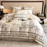 Triogift High End French Style Embroidered Pure Cotton Bedding Set Luxury 100s Long-staple Cotton Duvet Cover Set Queen Blanket Covers