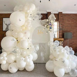 Triogift Butterfly Pure White Matte Ballon Arch Garland Kit Transparent Latex Balloon Wedding Kids Birthday Baby Shower Decoration