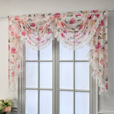 Triogift 1PC Pink Honey Peach Valance Voile Wavy Curtain Head Lace Bottom Custom Window Panel Drape for Living Room