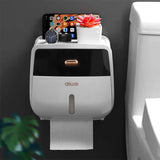 Triogift Tissue Box Wall Mount Paper Holder Waterproof Toilet Paper Tray Roll Bathroom Accessories Organizer Multifunctional Storage Box