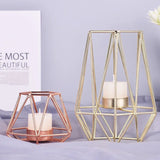 Triogift Nordic Light Luxury Candle Holder Golden Iron Candle Holder Rose Gold European Romantic Candle Cup Table Decoration