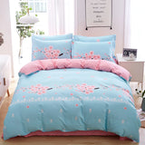 Triogift Cotton Bedding Set 3Pcs, Daisy Flower Pattern Duvet Cover 2Pillowcases, Reactive Printing Dyeing, No Fading No-pilling,16Sizes