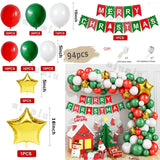 Triogift Christmas Balloon Set Candy Cane Aluminum Red Green Christmas Tree New Year Party Balloon Chain Arch Decoration Supplies Gifts