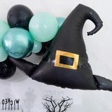 Triogift 1/2/5Pcs Witch Hat Foil Balloons Aluminum Helium Large Halloween Black Witch Hat Balloons for Birthday Halloween Decoration 2024