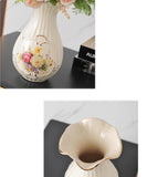 Triogift Ceramic Vase 3D Stereoscopic Dried Flowers Arrangement Wobble Plate Living Room Entrance Ornaments Home Decorations