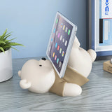 Triogift Bear Tablet Mobile Phone Holder For iPad iPhone Decoration Study Office Computer Desktop Ornaments Birthday Gift for Friends