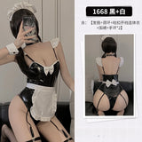 Triogift   Anime PU Leather Maid Cosplay Women Sexy Bodysuit Lingerie Role-Playing Apron Servent Uniform Kawaii Costume Erotic Clubwear