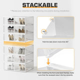 Triogift  Pinkpum Clear Shoe Boxes Stackable, 12 Pack X- Large Shoe Storage Boxes Clear Stackable Foldable Sneaker Storage Fit