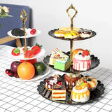 Triogift  3 Layer Fruit Plate Tray Display Cupcake Cake Stand Holder Shelf Stackable Detachable Birthday Party Wedding Dessert Holder