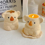 Triogift Koala Scented Candles for Living Room Decoration Fragrance Candles in Jars with Wooden Wick Souvenirs for Guests