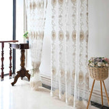 Triogift Luxury Pearls Velvet Curtain for Living Room Embroidery Voile Drape Lace Wave Bottom Study Window Bedroom Custom