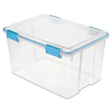 Triogift Sterilite 54 Qt. Gasket Box Plastic, Blue Aquarium, Set of 4