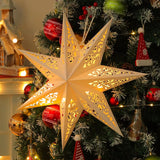 Triogift  Hollow Star Hanging Pendants Christmas Decoration 2024 for Home Navidad Natal Noel Gifts Christmas Ornaments New Year 2025