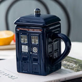 Triogift  -  1pc 450ml Creative Police Box Mug Funny Ceramic Coffee Tea Cup with Gift Box Milk Drinks Breakfast Cup Birthday Gift Kitchenware