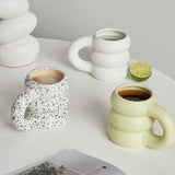 Triogift  -  Creative Water Cup Ceramic Mug Nordic Coffee Cups with Big Handrip Colored Ceramics Big Juice Mugs