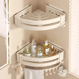 Triogift Bathroom Shelf  Aluminum Alloy Shampoo Rack Wall Corner Shelf Makeup Storage Organizer Sticker Installation Bathroom Accessories