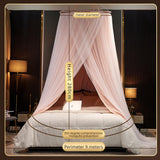 Triogift Hanging Dome Mosquito Net Bed Canopy Romantic Shading Double Layer Bed Valance Anti-mosquito Home Textiles Bedcover Curtain