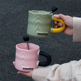 Triogift  -  Modern Simple Coffee Ceramic Mug Milk fufu Collider with Handle Water Cup Household Breakfast Oatmeal Milk Cup