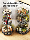 Triogift  Rotatable Kitchen Storage Rack kitchen Accessories Spice Storage Rack Clean Storage 360 Degrees Rotatable Organizer Turntable