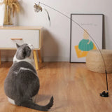 Triogift  Simulation Bird interactive Cat Toy Funny Feather Bird with Bell Cat Stick Toy for Kitten Playing Teaser Wand Toy Cat Supplies