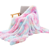 Triogift Super Soft Long Faux Fur Coral Fleece Blanket Warm Elegant Cozy With Fluffy Sherpa Throw Blanket Bed Sofa Blankets Gift