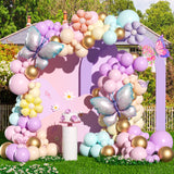 Triogift 149Pcs Daisy Macaron Butterfly Balloon Arch Set Shower Birthday Party Wedding Decoration