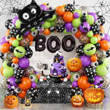 Triogift Halloween Balloon Garland Arch Bat Spider Pumpkin Foil Baloons Halloween Party Decorations Baby Shower Supplies Halloween Globos