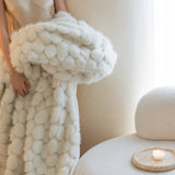 Triogift  Luxury room decor winter blanket double layer Microfiber Blankets Alpaca fox fur Bedspread on the bed Plaid Plush Sofa Blankets